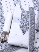 Woven Design Cotton Blend Unstitched Suit With Pant & Dupatta
