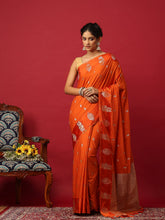 Woven Design Art Silk Orange Saree