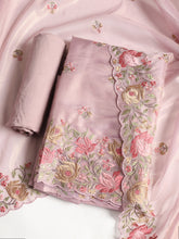 Embroidered Organza Unstitched Suit With Dupatta