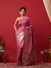 Woven Design Art Silk Onion Pink Saree