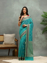 Resham Embroidered Cotton Blend Woven Saree