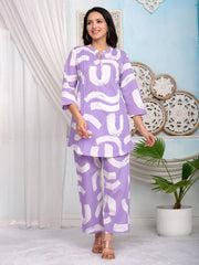 Printed Cotton Blend Kurti With Pants