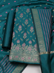 Woven Chanderi Unstitched Suit With Dupatta