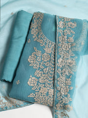 Embroidered Tissue Unstitched Suit With Dupatta