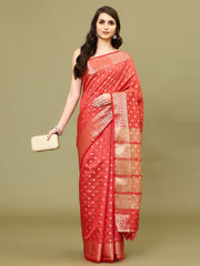 Zari Border Booti Art Silk Woven Saree