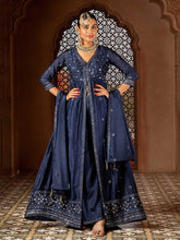 Intricate Embroidery Chinon Suit With Pant & Dupatta