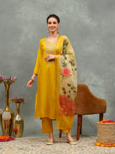 Embroidery Cotton Blend Kurta With Pants & Dupatta