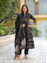 Digital Printed Cotton Kurta With Pant & Dupatta