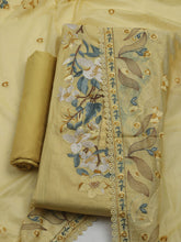 Embroidered Chanderi Unstitched Suit With Dupatta