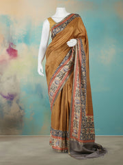 Printed Art Silk Mustard Saree