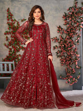 Embroidered Net Semi Stitched Kurta With Pant & Dupatta