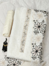 Embellished Organza Unstitched Suit With Pant & Dupatta