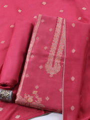 Woven Design Chanderi Unstitched Suit With Pant & Dupatta