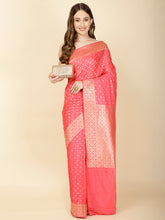 Zari Border Booti Woven Crepe Saree