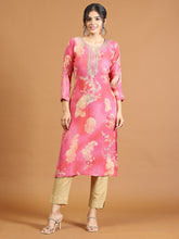 Neck Embroidery Chiffon Kurta
