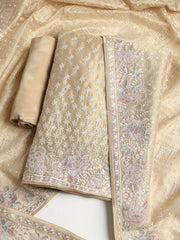 Embroidered Tissue Unstitched Suit With Dupatta