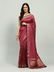 Embroidered Border Booti Art Silk Saree