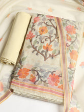 Printed Chanderi Unstitched Suit With Dupatta