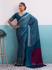 Printed Satin Saree