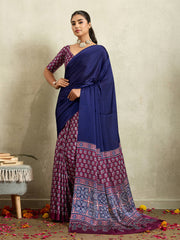 Printed Satin Saree