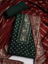 Zari Embroidered Chanderi Unstitched Suit With Dupatta