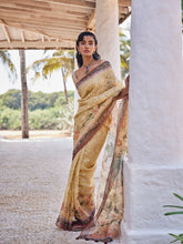 Sequin Work Printed Organza Saree