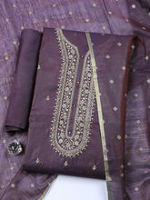 Embroidered Chanderi Unstitched Suit With Pant & Dupatta