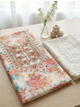 Embroidered Linen Unstitched Suit With Pant