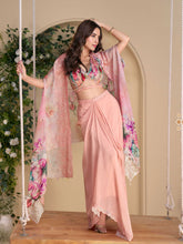 Embroidered Chinon Choli With Skirt & Dupatta