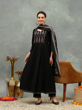 Embroidered Cotton Kurta With Pants & Dupatta
