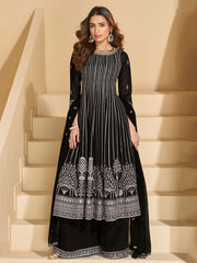 Embroidered Georgette Kurta With Pant & Dupatta