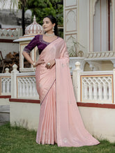 Sequence Embroidery Art Silk Saree