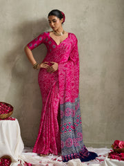 Printed Satin Saree