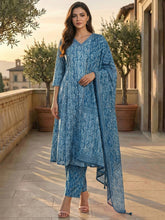 Printed Cotton Blend Suit With Pant & Dupatta