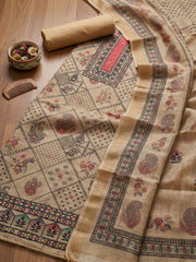 Printed Tissue Unstitched Suit With Pant & Dupatta