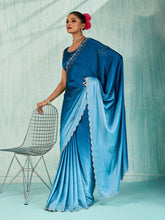 Embroidered Satin Saree