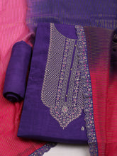 Embroidered Organza Unstitched Suit With Dupatta