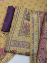 Printed Art Silk Unstitched Suit With Pant & Dupatta