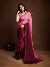 Embroidered Chinon Saree