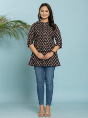 Printed Cotton Blend Short Kurti