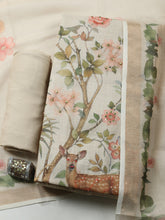 Printed Cotton Blend Unstitched Suit With Pant & Dupatta