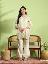 Embroidered Chinon Kurta With Pant