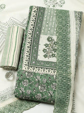 Printed Cotton Blend Unstitched Suit With Pant & Dupatta