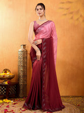 Embroidered Chinon Saree