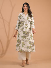 Printed Cotton Blend Kurta With Pants