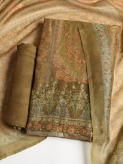Printed Booti Chanderi Unstitched Suit With Dupatta