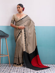 Printed Satin Saree
