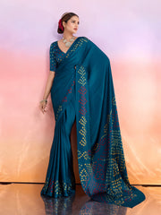 Printed Satin Saree