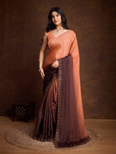 Embroidered Chinon Saree