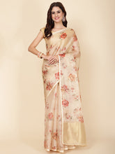 Digital Floral Print Organza Saree